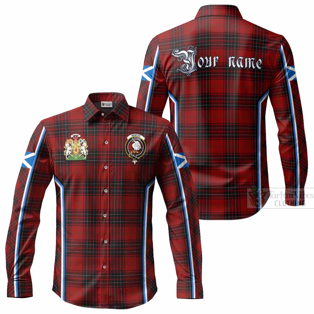 Wemyss Tartan Crest Long Sleeve Button Shirts Scotland Coat of Arm Flag Style - Tartan Vibes Clothing
