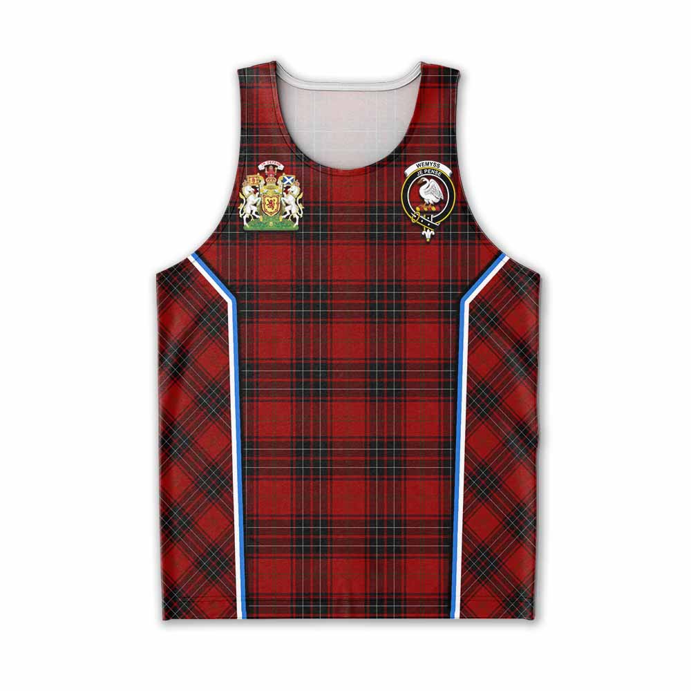Wemyss Tartan Crest Men Tank Top Scotland Coat of Arm Flag Style - Tartan Vibes Clothing