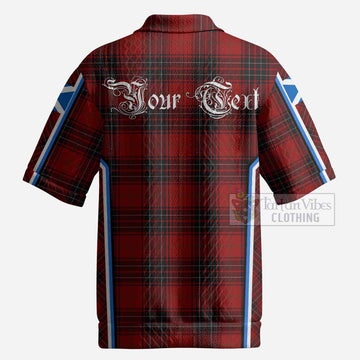 Wemyss Tartan Crest Men’s Polo Sweater Top Scotland Coat of Arm Flag Style