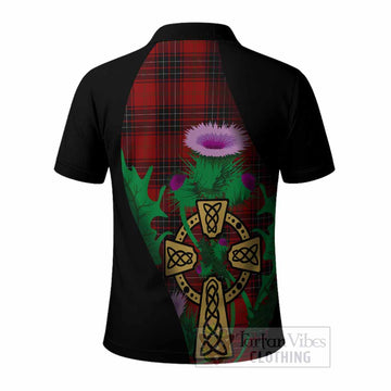Wemyss Tartan Crest Polo Shirt Celtic Cross Thistle Flowers