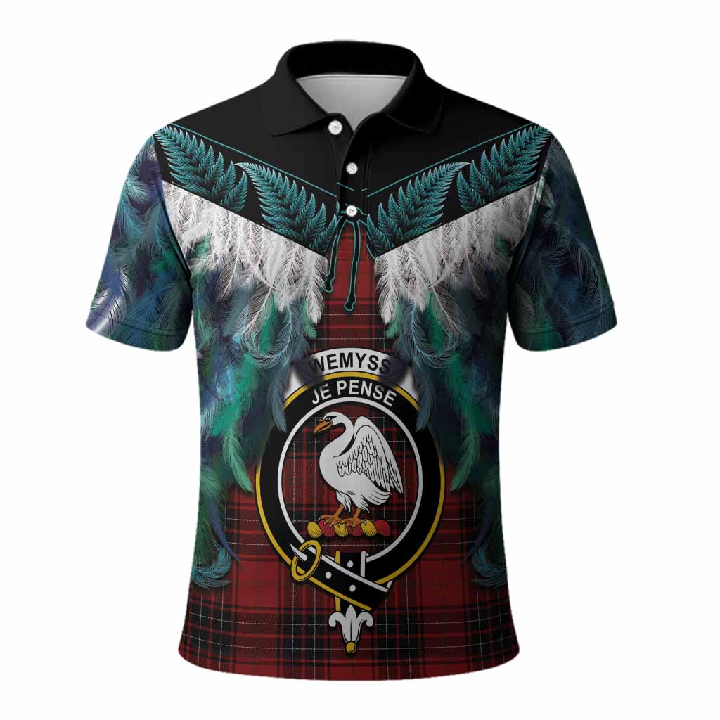 Wemyss Tartan Crest Polo Shirt New Zealand Maori Korowai Cloak