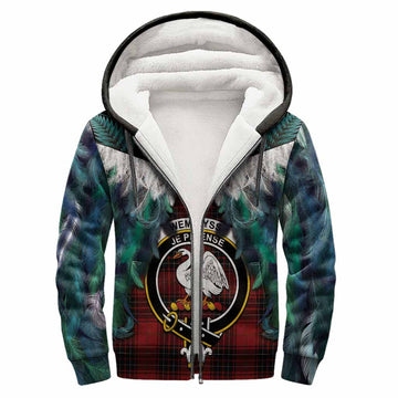 Wemyss Tartan Crest Sherpa Hoodie New Zealand Maori Korowai Cloak