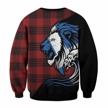 Wemyss Tartan Crest Sweatshirt Scottish Golden Lions Wave Flow