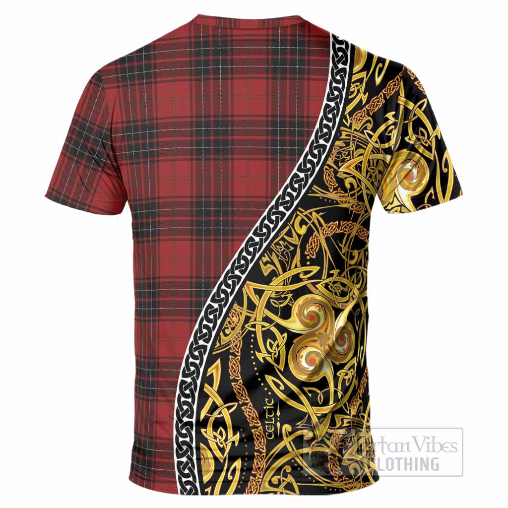 Wemyss Tartan Crest T-Shirt Celtic Knot and Triple Trickle Spiral Symbols
