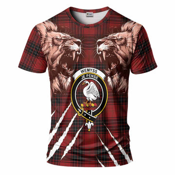 Wemyss Tartan Crest T-Shirt Ferocious Lion Style