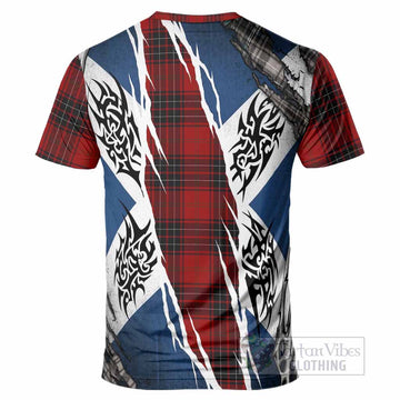 Wemyss Tartan Crest T-Shirt Scotland Flag Ripped Tribal Design