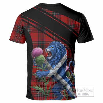 Wemyss Tartan Crest T-Shirt Scottish Lion Rampant Thistle
