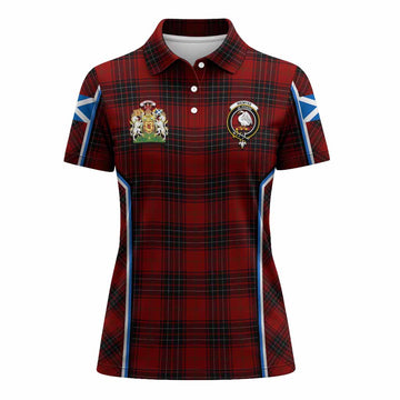 Wemyss Tartan Crest Women's Polo Shirt Scotland Coat of Arm Flag Style - Tartan Vibes Clothing