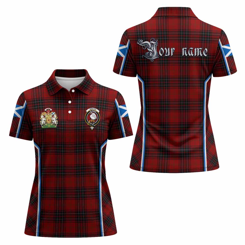 Wemyss Tartan Crest Women's Polo Shirt Scotland Coat of Arm Flag Style - Tartan Vibes Clothing