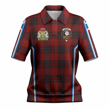 Wemyss Tartan Crest Women’s Polo Sweater Top Scotland Coat of Arm Flag Style
