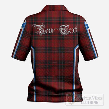 Wemyss Tartan Crest Women’s Polo Sweater Top Scotland Coat of Arm Flag Style