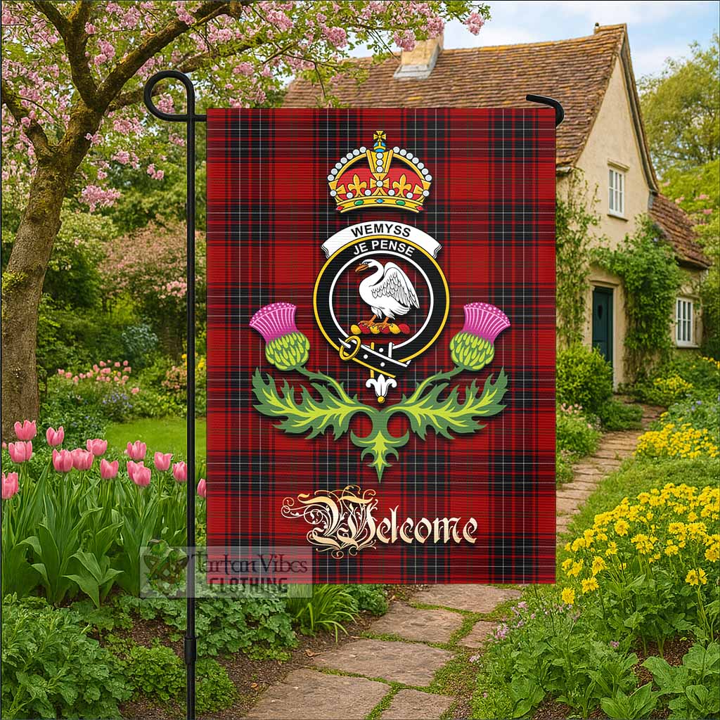 Wemyss Tartan Family Crest Garden Flag Royal Thistle Welcome Style - Tartan Vibes Clothing