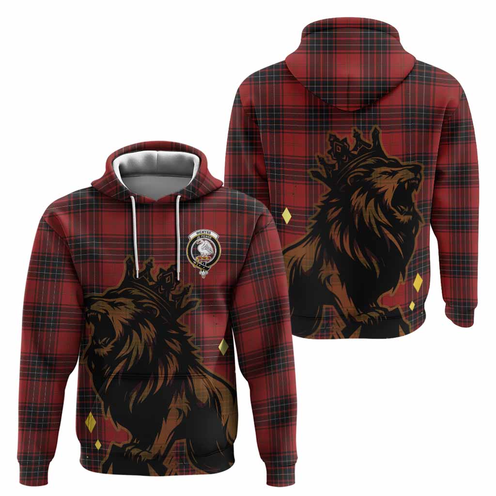Wemyss Tartan Family Crest Hoodie Crowned Lion Roaring