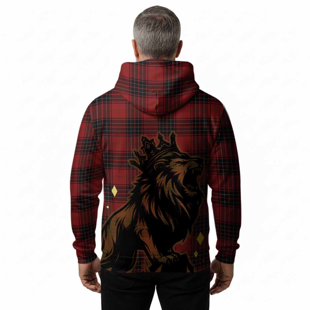 Wemyss Tartan Family Crest Hoodie Crowned Lion Roaring