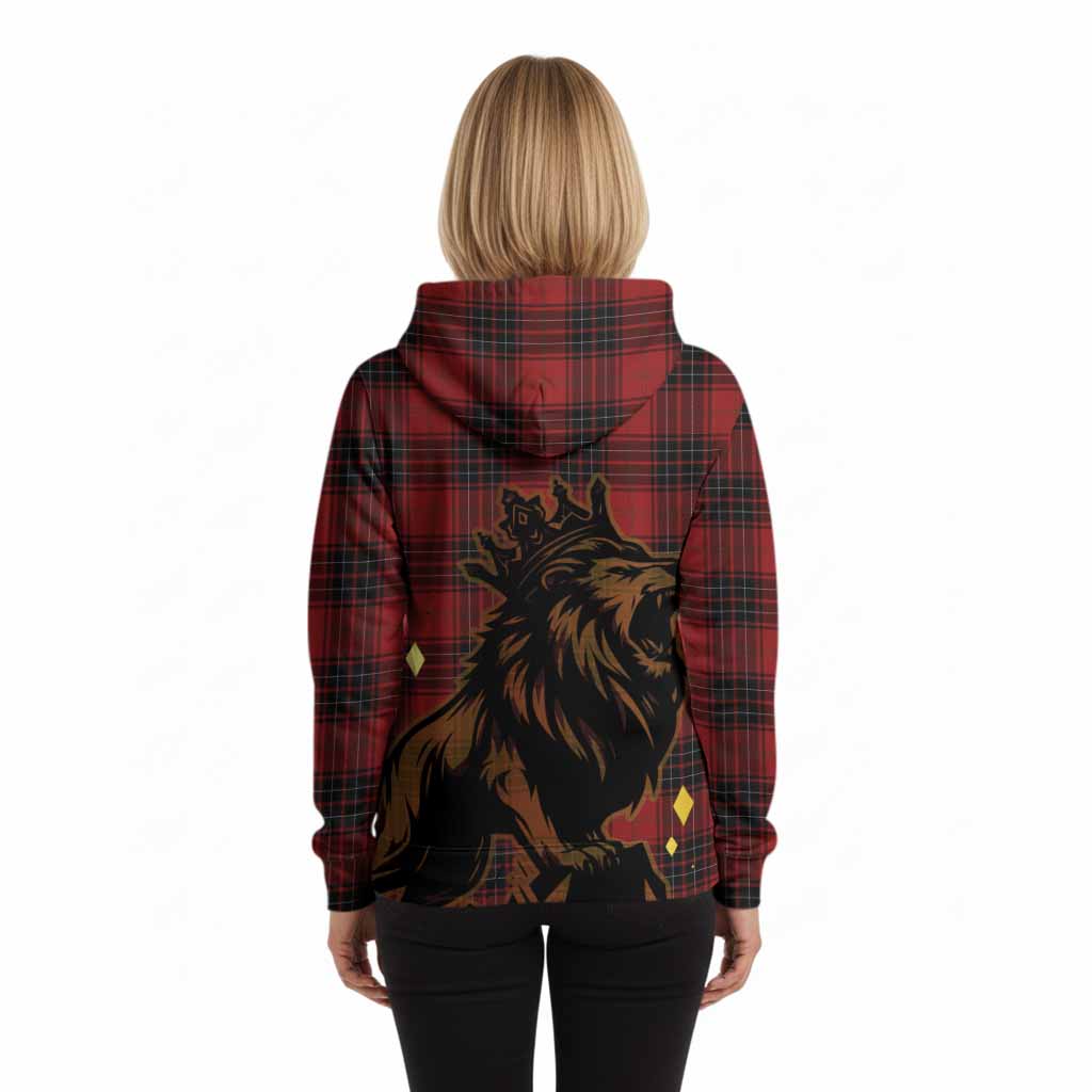 Wemyss Tartan Family Crest Hoodie Crowned Lion Roaring