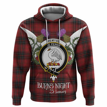 Wemyss Tartan Family Crest Hoodie Scottish Burns Night Thistle Floral