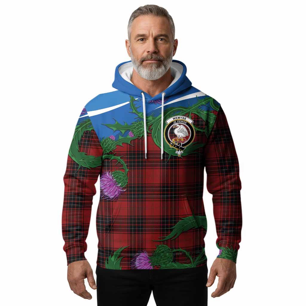 Wemyss Tartan Family Crest Hoodie Thistle in Minimalism