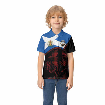 Wemyss Tartan Family Crest Kid Polo Shirt Scotland Thistle Floral Flag Style