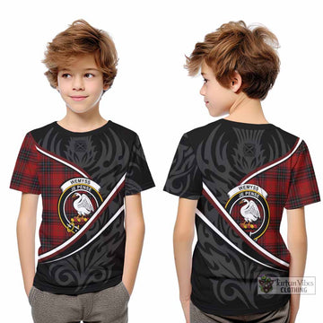 Wemyss Tartan Family Crest Kid T-shirt Celtic Scottish Thistle Floral