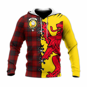 Wemyss Tartan Family Crest Knitted Hoodie Lion Rampant Honor - Tartan Vibes Clothing