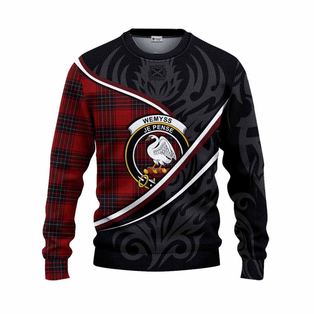 Wemyss Tartan Family Crest Knitted Sweater Celtic Scottish Thistle Floral - Tartan Vibes Clothing