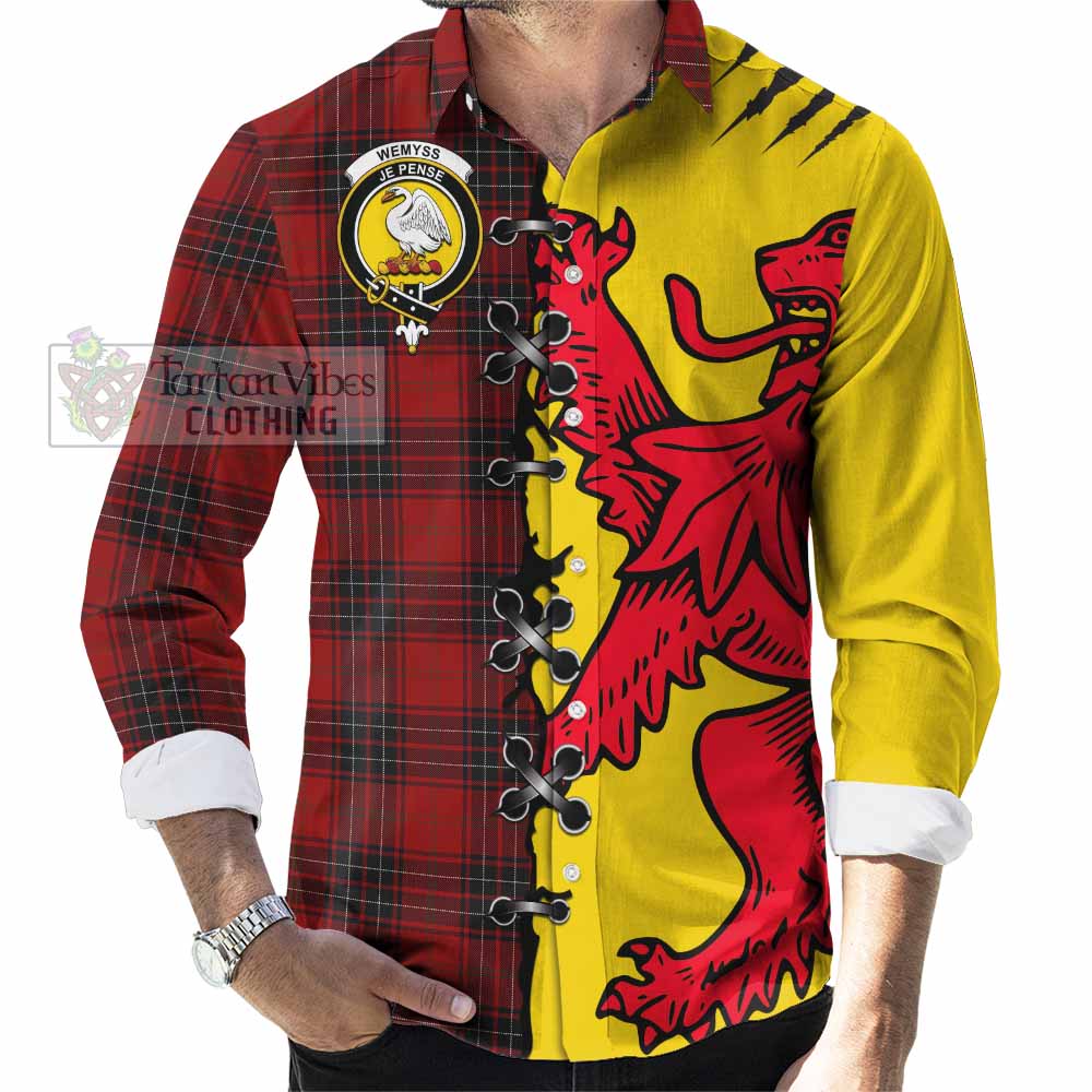 Wemyss Tartan Family Crest Long Sleeve Button Shirts Lion Rampant Honor - Tartan Vibes Clothing