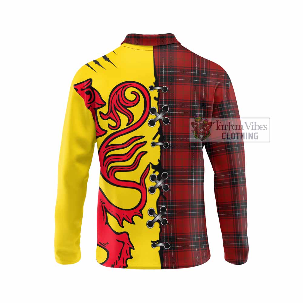 Wemyss Tartan Family Crest Long Sleeve Polo Shirt Lion Rampant Honor - Tartan Vibes Clothing