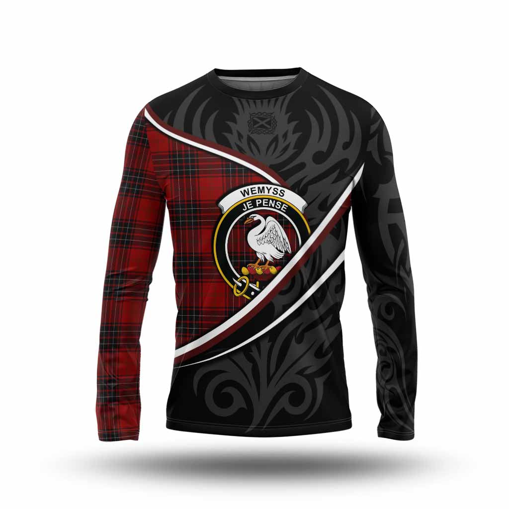 Wemyss Tartan Family Crest Long Sleeve T-Shirt Celtic Scottish Thistle Floral - Tartan Vibes Clothing