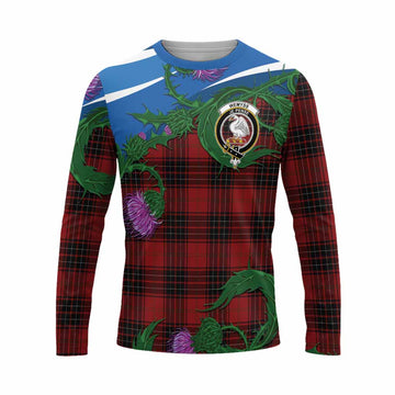 Wemyss Tartan Family Crest Long Sleeve T-Shirt Thistle in Minimalism