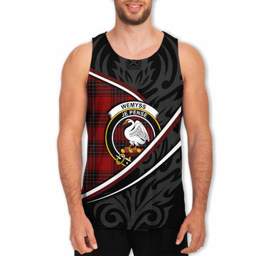 Wemyss Tartan Family Crest Men Tank Top Celtic Scottish Thistle Floral