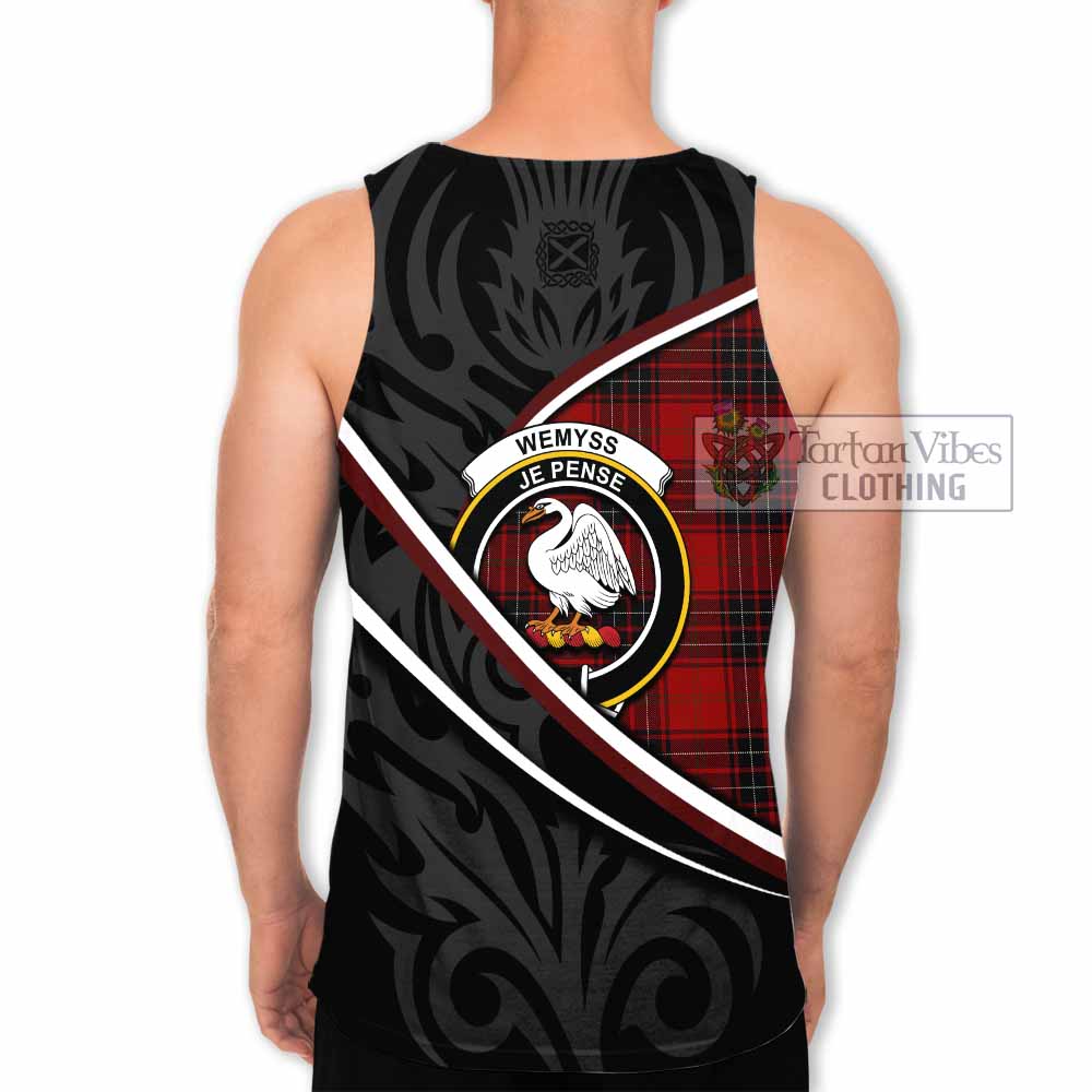Wemyss Tartan Family Crest Men Tank Top Celtic Scottish Thistle Floral - Tartan Vibes Clothing