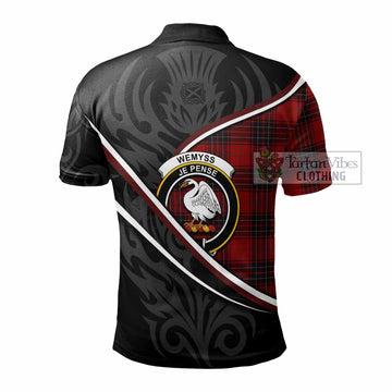 Wemyss Tartan Family Crest Polo Shirt Celtic Scottish Thistle Floral