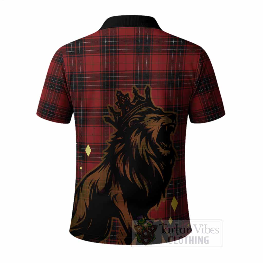 Wemyss Tartan Family Crest Polo Shirt Crowned Lion Roaring