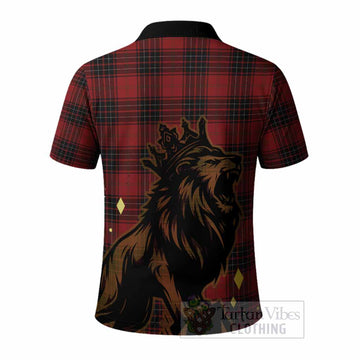 Wemyss Tartan Family Crest Polo Shirt Crowned Lion Roaring