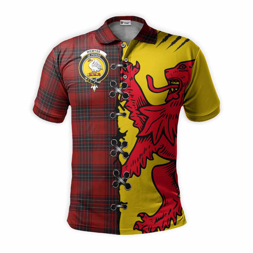 Wemyss Tartan Family Crest Polo Shirt Lion Rampant Honor - Tartan Vibes Clothing