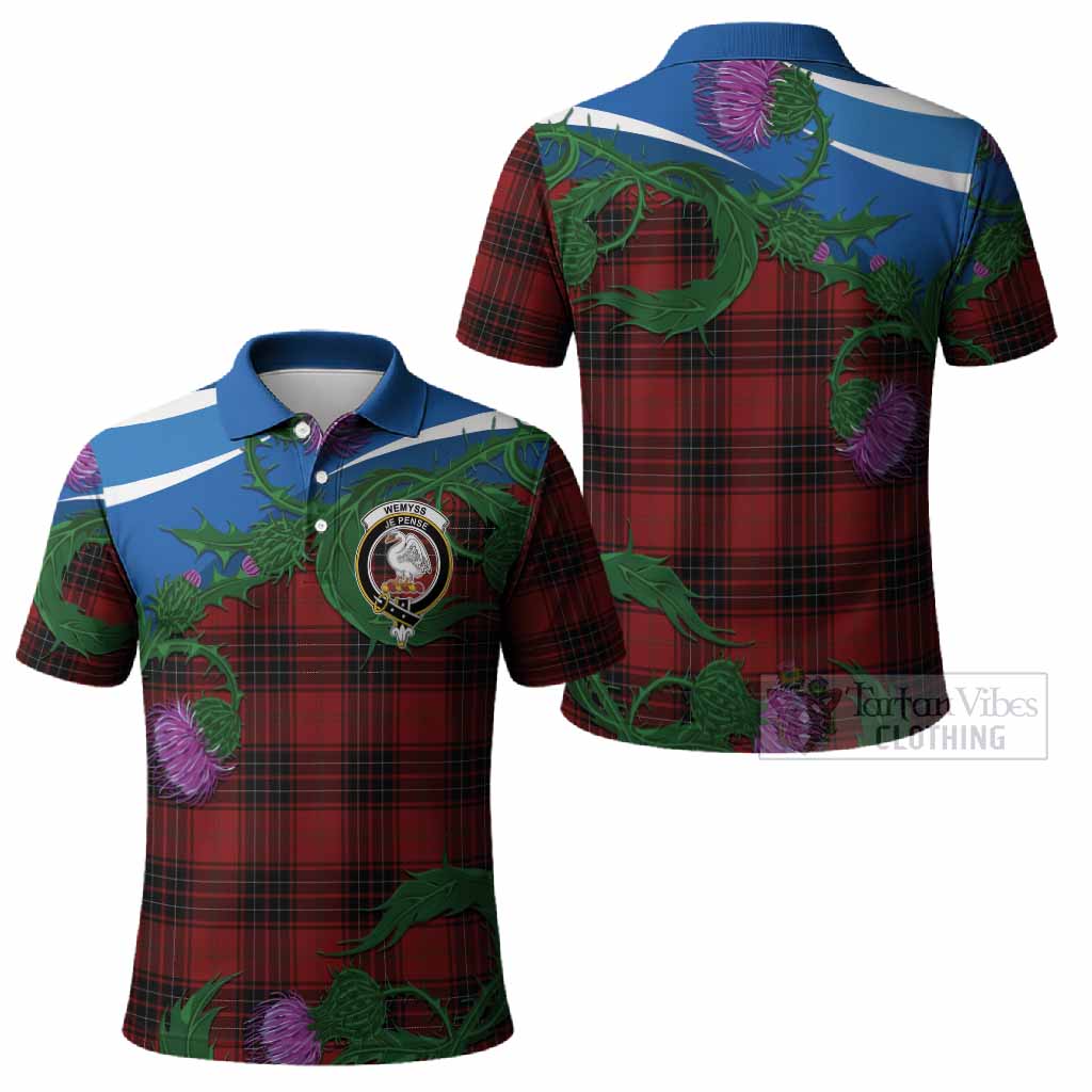 Wemyss Tartan Family Crest Polo Shirt Thistle in Minimalism