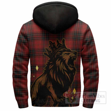 Wemyss Tartan Family Crest Sherpa Hoodie Crowned Lion Roaring