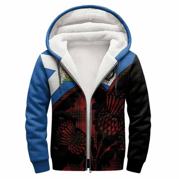 Wemyss Tartan Family Crest Sherpa Hoodie Scotland Thistle Floral Flag Style