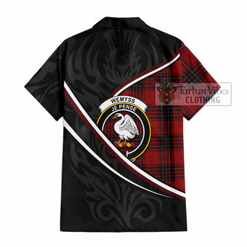 Wemyss Tartan Family Crest Hawaiian Shirt Celtic Scottish Thistle Floral
