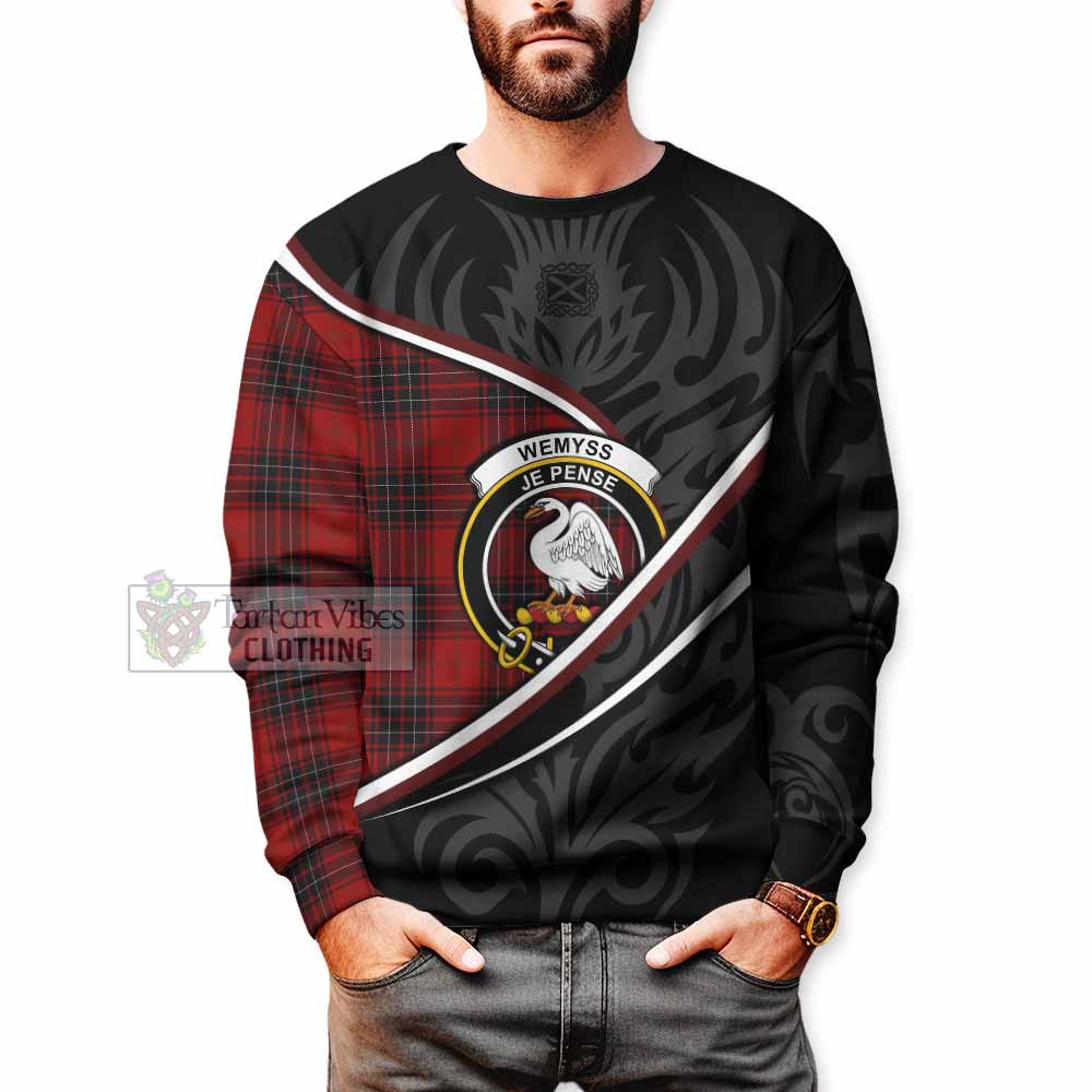 Wemyss Tartan Family Crest Sweatshirt Celtic Scottish Thistle Floral - Tartan Vibes Clothing