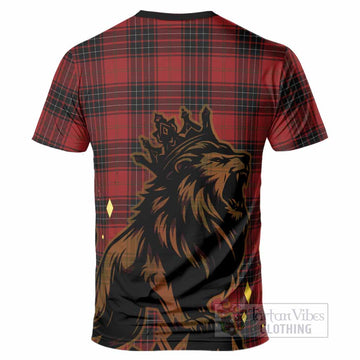 Wemyss Tartan Family Crest T-Shirt Crowned Lion Roaring