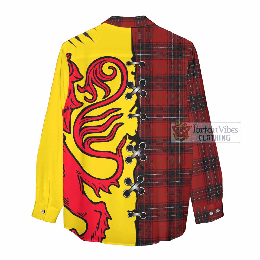 Wemyss Tartan Family Crest Women Casual Shirt Lion Rampant Honor - Tartan Vibes Clothing