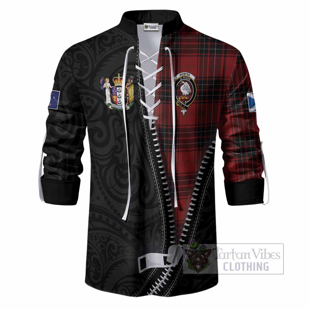 Wemyss Tartan Ghillie Shirt New Zealand Pattern Unique Zipper Stylized