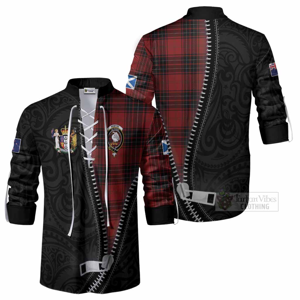 Wemyss Tartan Ghillie Shirt New Zealand Pattern Unique Zipper Stylized