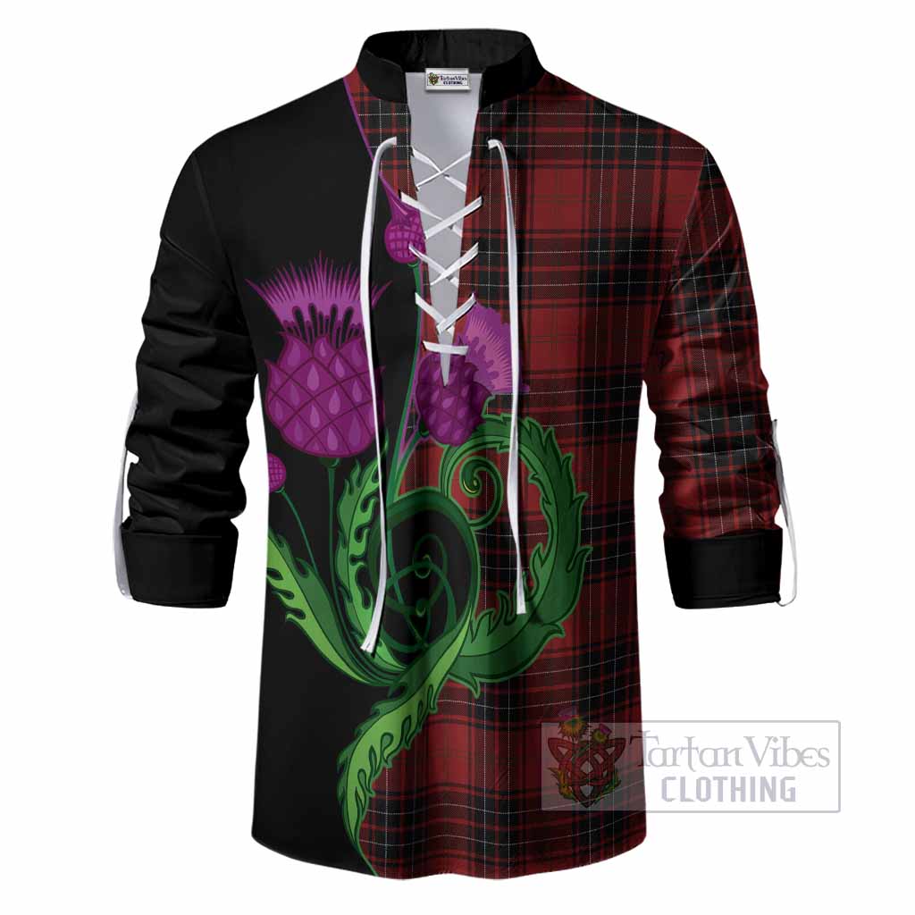 Wemyss Tartan Ghillie Shirt Traditional Scottish Thistle