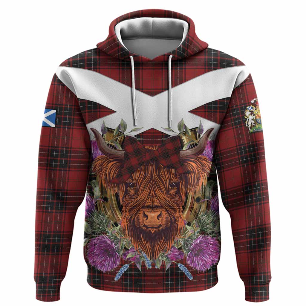 Wemyss Tartan Hoodie Scottish Thistle Heilan Coo