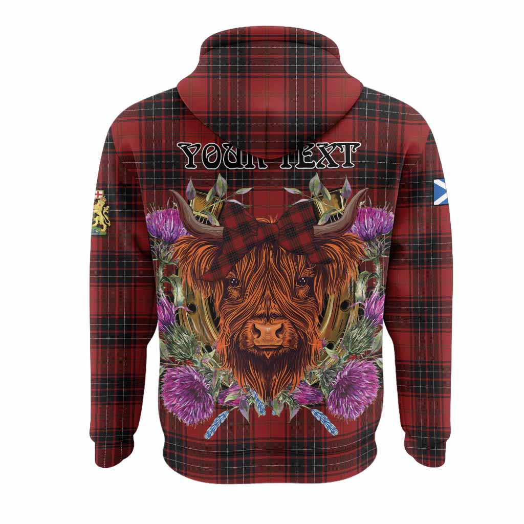 Wemyss Tartan Hoodie Scottish Thistle Heilan Coo