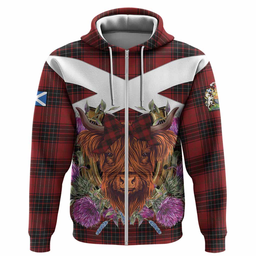 Wemyss Tartan Hoodie Scottish Thistle Heilan Coo