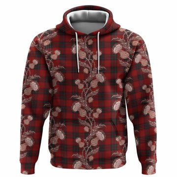 Wemyss Tartan Hoodie Seamless Scottish Thistle Flowers