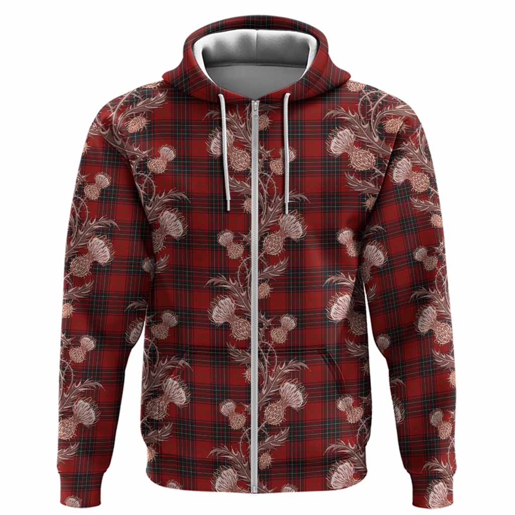 Wemyss Tartan Hoodie Seamless Scottish Thistle Flowers